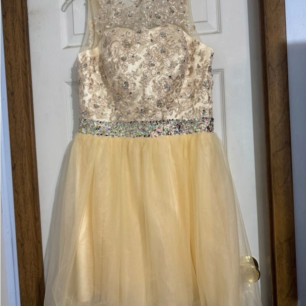 Elegant Cream and Gold Dress